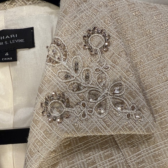 Tahari ASL Metallic Jacquard Dress and Jacket Set by Arthur S. Levine Size 4 - Picture 12 of 13